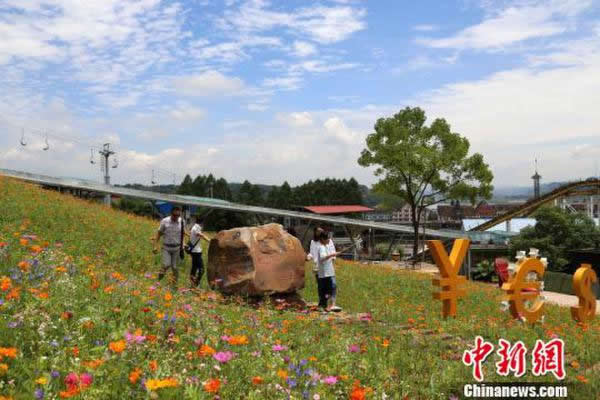 重慶花海樹“錢幣符號”雕塑 呼吁市民重視環(huán)境保護